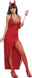 Jeweled Temptress Devil Satan Lucifer Red Fancy Dress Up Halloween Adult Costume - Picture 1 of 4