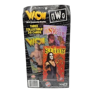 1998 WCW NWO Vintage Wrestling Three 3D Cards Randy Savage Sting Goldberg - NEW - Picture 1 of 2