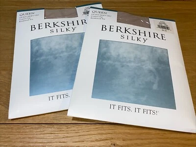 Lote de 2 - Vintage 2003 Berkshire Silky It Fits! Meia-calça Q/Petite Linen - Imagem 1 de 4