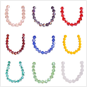 Spacer Beads Faceted 50pcs Loose Glass 6mm Jewelry Making Crystal Bicone Bead