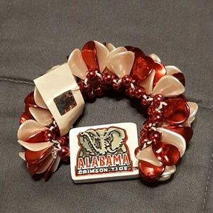 Pulsera ALABAMA CRIMSON TIDE Team Spirit Color Fútbol Baloncesto Deportes Cuentas - Imagen 1 de 6