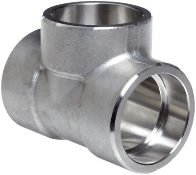 TEE 1/2" Class 3000 Socket Weld End 304 Forged Stainless Steel Pipe Fitting - Image 1 of 4