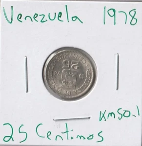 Moneda Venezuela 25 Céntimos 1978 Y50.1 - Imagen 1 de 2