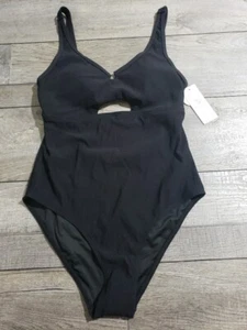 Charmo Ribbed One Piece Swimsuits Women Cutout Scoop Neck High Cut Monokini Sz L - Picture 1 of 7