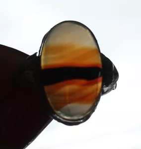 BELLISSIMO anello antico agata in argento sterling agata Montana misura 6,5. NOS - Foto 1 di 3