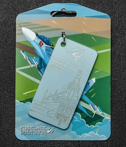 Keychain from the russian Su-30 "62 red" RF-81773  Original aircraft skin tag - Picture 1 of 9
