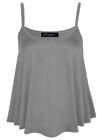 Ladies Women Strappy Printed Flared Sleeveless Cami Swing Vest Top UK Size 8-26