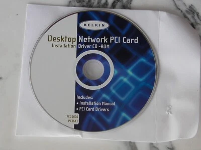 *DISK ONLY* Belkin F5D5000 Desktop Network PCI Card Installation Driver CD-ROM - Image 1 of 2