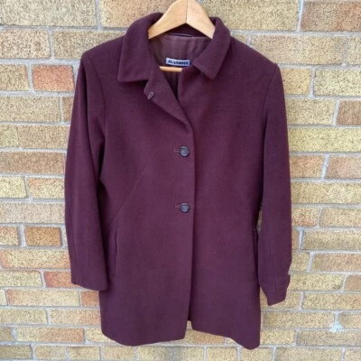 Abrigo Vintage Años 90 Jil Sander Burdeos Cashemere Mezcla Lana Chaqueta Granate Foto 1 de 4