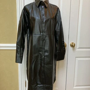 NWT YMHY WOMENS FAUX LEATHER DRESS SIZE L BLACK - Picture 1 of 6