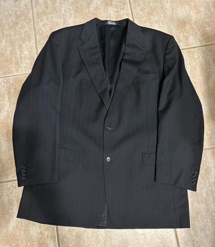 Giacca cappotto Burberry Designer uomo 100% lana nero spilla righe taglia US 46 ex lungo