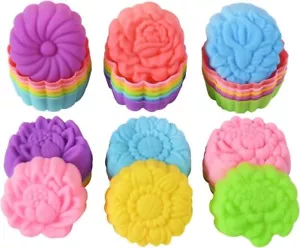 Reusable Silicone Baking Cups, 2 Inch Mini Size Silicone Cupcake Liners for baki - Picture 1 of 8