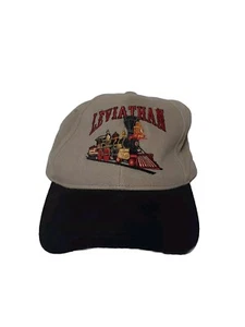 Railway Train Engineer Hat, Adult, LEVIATHAN Steam Gngine, Beige & Black, EUC - Picture 1 of 6