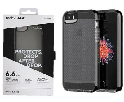 Tech21 Evo Mesh Advanced Impact Protection Case for iPhone 5/5S/5SE SMOKEY BLACK - Image 1 of 3