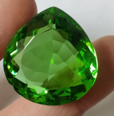 80.15 Ct. Green Peridot Pear Cut Faceted AAA+ Loose Gemstone for Ring & Pendant - Image 1 of 4