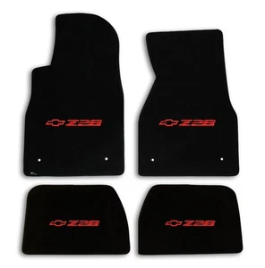 1993-2002 Chevrolet Camaro 4pc Black Carpet Floor Mats with Red Z28 Logo - Foto 1 di 6