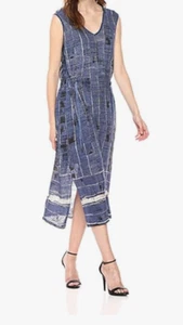 NUEVO $198 Vestido Nic and Zoe Para Mujer Azul Sin Mangas Cuello Redondo 'Costa' Grande - Imagen 1 de 2