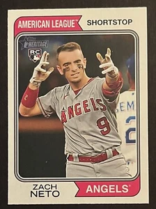 2023 TOPPS HERITAGE ZACH NETO #541 VARIACIÓN DE IMAGEN ALTO NÚMERO NOVATO ÁNGELES DE RADIOCONTROL - Imagen 1 de 2