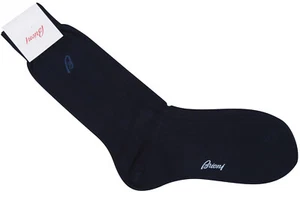 Brioni Men's Socks Mid Calf Blue 100% Cotton Size EUR 46 UK 12 US 13 - Picture 1 of 3