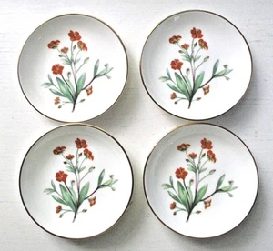 4 Royal Doulton Butter Pats / Coasters PANSY FLOWERS Gold Rim Gently Pre-Owned - Picture 1 of 2