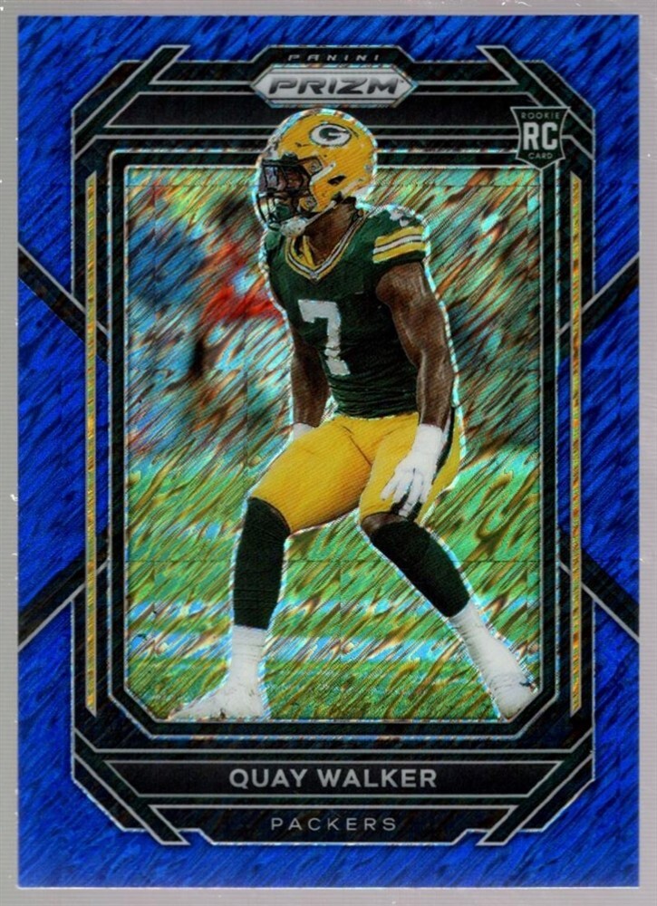 QUAY WALKER /25 PACKERS ROOKIE BLUE SHIMMER PRIZMS #373 RC SP 2022 PANINI PRIZM