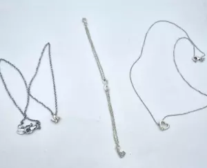 2x Marken Halsketten mit Anhänger und 1x Armband in 925 Sterlingsilber - Bild 1 von 4