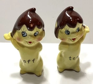 Vintage 1960's Tastee Freeze Ice Cream Eef and Tee salt and pepper shakers - Picture 1 of 5