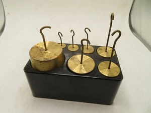 VINTAGE Brass Metric Weights 20 GM TO 1 KG 7 pieces what you see what you get - Picture 1 of 4