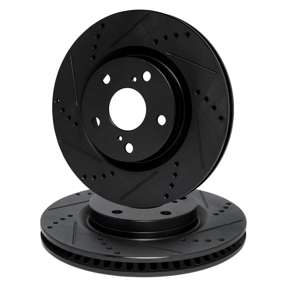 For BMW 640i xDrive Gran Coupe 14-19 Drilled & Slotted Rear Brake Rotor Set - Image 1 of 3