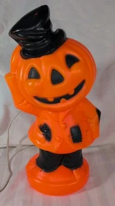Vintage 1969 EMPIRE Pumpkin Head Scarecrow With Top Hat Blow Mold 14" TESTED! - Picture 1 of 7