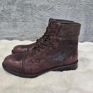 Roan by Bed Stu Lecture Boots Distressed Leather Burgundy Men's Size 10 NEW - Picture 1 of 9