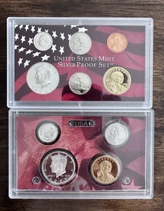 2005 & 2009 US Mint Silver Proof Sets, Kennedy Half, Roosevelt Dime -- No Res - Picture 1 of 4