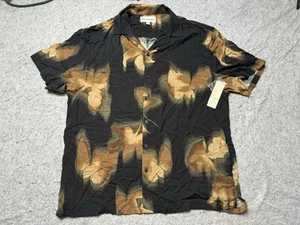 No Boundaries Shirt Mens Large Black Resort Hawaiian Rayon Button Up NEW NWT - Picture 1 of 6