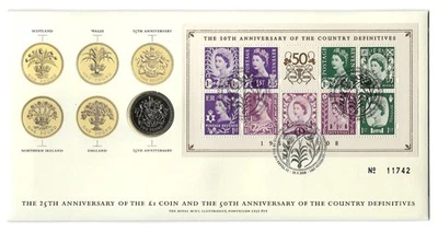 2008 UK one pound £1 coin in a first day cover [145 - Image 1 of 3