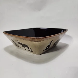 Woodland Home Studio 10.5" Large Square Serving Bowl Beige & Brown Ceramic - Picture 1 of 9