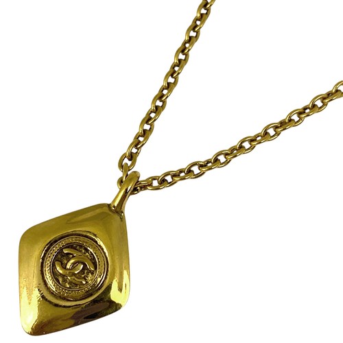 CHANEL (Incastro) Collana Catena Logo CC Collana Rombo Placcato Oro G...