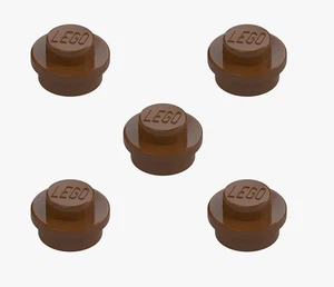 5 New LEGO Reddish Brown 1x1 Round Plates 6141 round circle stud plant tree dirt - Picture 1 of 6