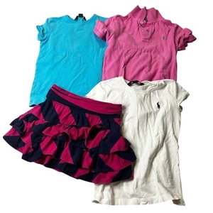 Polo by Ralph Lauren Girls 4 four piece PREPPY Shirt & skirt bundle Size 6/7 - Picture 1 of 14