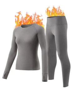 Thermal Underwear Set for Women Long Johns with Fleece Lined Base Layer Top B... - Picture 1 of 6
