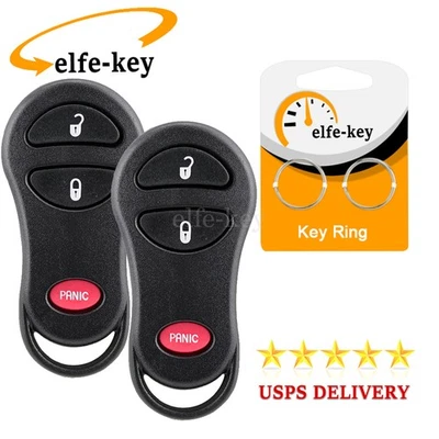 2 3B Car Key Fob Shell for Jeep Grand Cherokee Chrysler Town & Country 1999-2003 - Image 1 of 4