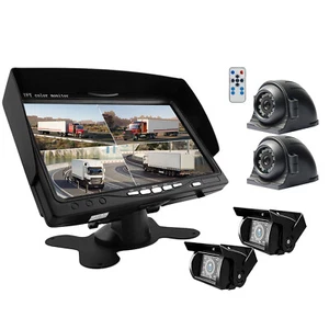 7" Quad Monitor Split Screen Reversing 4 Camera IR CCD 4PIN HD Kit Truck 24V/12V - Picture 1 of 15