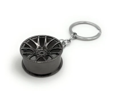 Rim Car Tuning Black Key Ring Pendant Made of Metal Black - Image 1 of 4