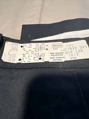Vintage NOS Sears Cotton Twill Work Pants Size 32x28 Perma Prest Med/Dark Gray Foto 1 de 4