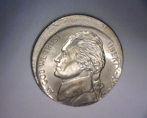 1999 P JEFFERSON NICKEL, OFF CENTER, *🌟*  BROAD STRIKE*🌟*  US ERROR COIN Cover