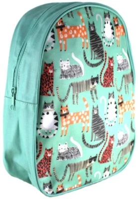 30cm Katze RUCKSACK Reise Schule Tanz PVC abwischbar GRÜN wetterfest TASCHE - Bild 1 von 4