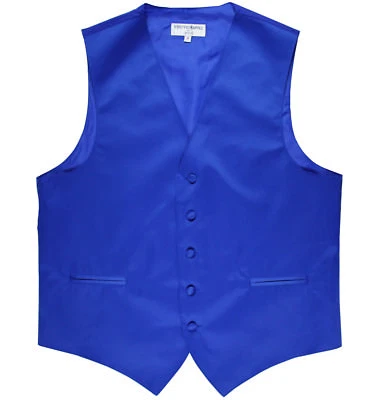 New Men's Formal Tuxedo Vest Waistcoat only solid Royal blue wedding prom - Image 1 of 3
