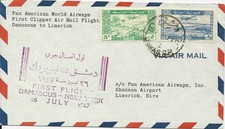 Syrien 1947, PAN AM Clipper Erstflug Brief n. Irland. #2557
