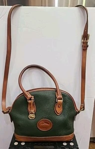 Borsa a tracolla vintage DOONEY & BOURKE in pelle verde ciottolato NORFOLK USA - Foto 1 di 13