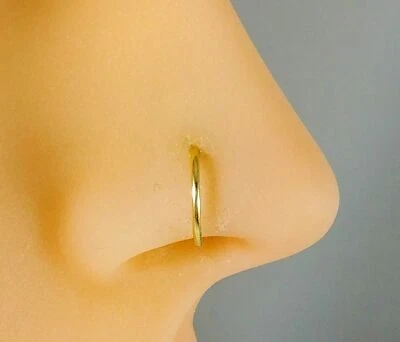 Nose Hoop Ring 14k Gold Filled 20 Gauge Choose 6mm 7mm 8mm 9mm 10mm 20g - Image 1 of 2