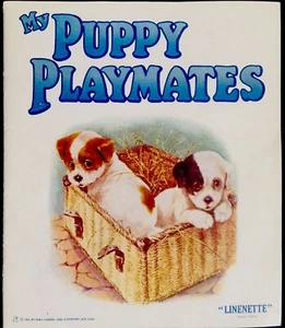 WELPE PLAYMATES ~ 1920ERer Farbplatten Lithographie Kinder Bettwäsche Buch - Bild 1 von 3